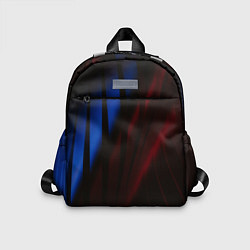 Детский рюкзак Иллюзорные синие и красные линии во тьме