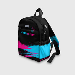 Детский рюкзак Leicester City - neon gradient: символ сверху, цвет: 3D-принт — фото 2