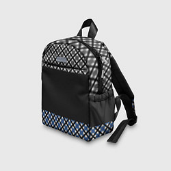 Детский рюкзак Комбинированный клетчатый узор в серо-синих тонах, цвет: 3D-принт — фото 2