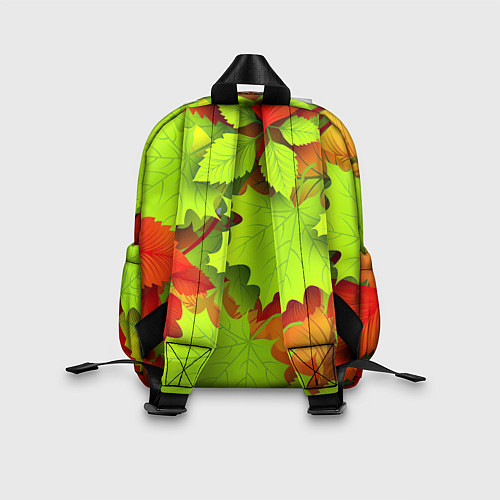 Детский рюкзак Зелёные осенние листья / 3D-принт – фото 2