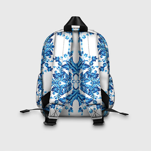 Детский рюкзак Гжель синие цветы / 3D-принт – фото 2
