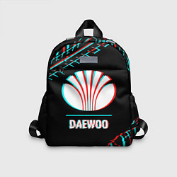 Детский рюкзак Значок Daewoo в стиле glitch на темном фоне, цвет: 3D-принт