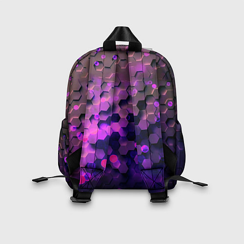 Детский рюкзак Плиты фиолетовый неон / 3D-принт – фото 2