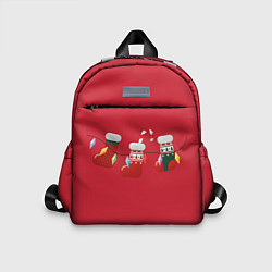 Детский рюкзак Новогодняя композиция - Красный фон