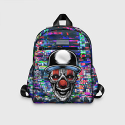 Детский рюкзак Злой клоун на фоне городской рекламы, цвет: 3D-принт