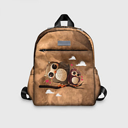Детский рюкзак Сова и совёнок на суку, цвет: 3D-принт