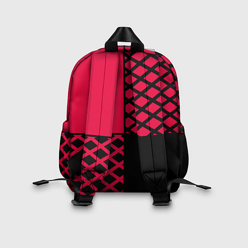 Детский рюкзак Черно-красный геометрический узор / 3D-принт – фото 2