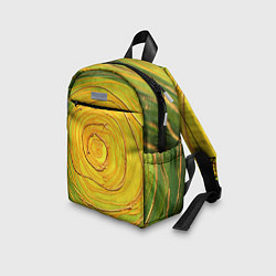 Детский рюкзак Желто-зеленая текстурная абстракция акрилом, цвет: 3D-принт — фото 2
