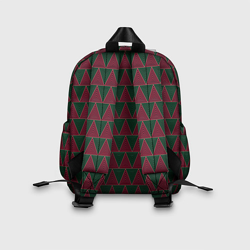 Детский рюкзак Красные и зеленые треугольники / 3D-принт – фото 2