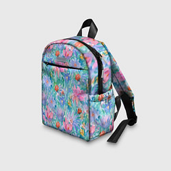 Детский рюкзак Цветущий луг абстракция акварель, цвет: 3D-принт — фото 2
