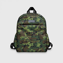 Детский рюкзак Камуфляж лес - мелкий, цвет: 3D-принт