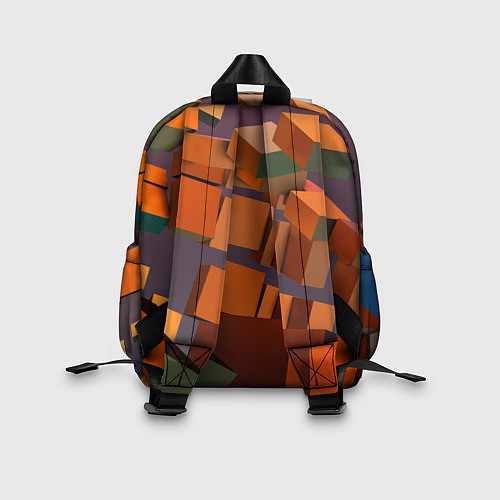 Детский рюкзак Множество оранжевых кубов и фигур / 3D-принт – фото 2
