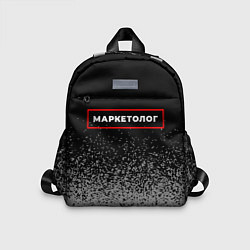 Детский рюкзак Маркетолог - в красной рамке на темном, цвет: 3D-принт
