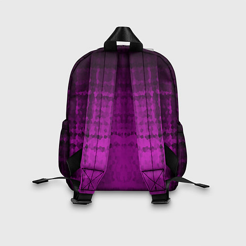 Детский рюкзак Абстрактный мозаичный черно - пурпурный узор / 3D-принт – фото 2