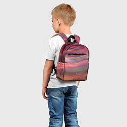 Детский рюкзак Розово-оранжевый абстрактный песок, цвет: 3D-принт — фото 2