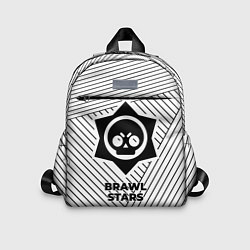 Детский рюкзак Символ Brawl Stars на светлом фоне с полосами, цвет: 3D-принт