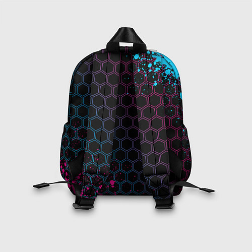 Детский рюкзак PUBG - neon gradient: надпись, символ / 3D-принт – фото 2
