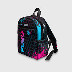 Детский рюкзак PUBG - neon gradient: надпись, символ, цвет: 3D-принт — фото 2
