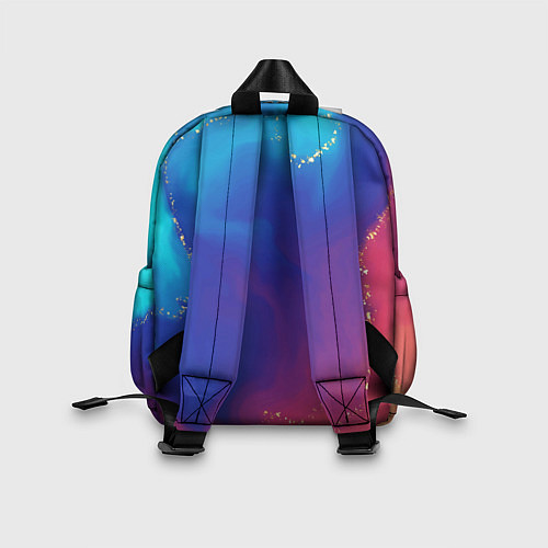 Детский рюкзак Нарядный красно-синий градиент с блестками / 3D-принт – фото 2