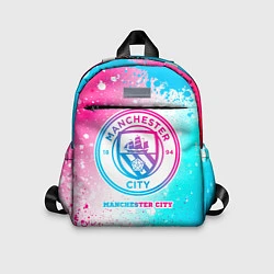 Детский рюкзак Manchester City neon gradient style, цвет: 3D-принт