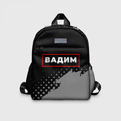 Детский рюкзак Вадим - в красной рамке на темном, цвет: 3D-принт
