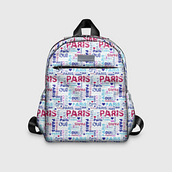 Детский рюкзак Парижская бумага с надписями - текстура, цвет: 3D-принт