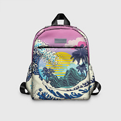 Детский рюкзак Штормовые океанские волны и пальмы