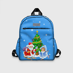 Детский рюкзак Дед Мороз, Снегурочка и елка, цвет: 3D-принт