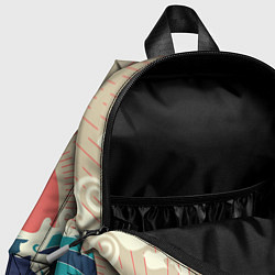Детский рюкзак Большая океанская волна и силуэт пустынного остров, цвет: 3D-принт — фото 2