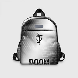 Детский рюкзак Doom glitch на светлом фоне: символ, надпись, цвет: 3D-принт