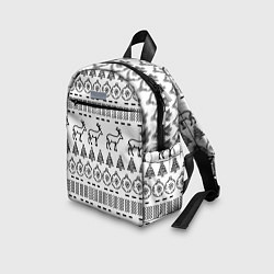 Детский рюкзак Черно-белый узор с оленями, цвет: 3D-принт — фото 2