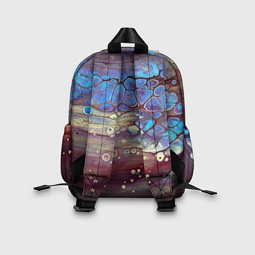 Детский рюкзак Тёмный песок и синие блестящие камни / 3D-принт – фото 2