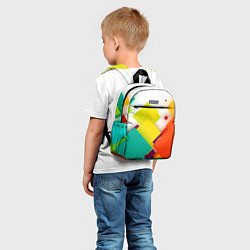 Детский рюкзак Цветные геометрические квадраты, цвет: 3D-принт — фото 2