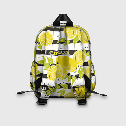 Детский рюкзак Лимон на чёрно-белом фоне / 3D-принт – фото 2
