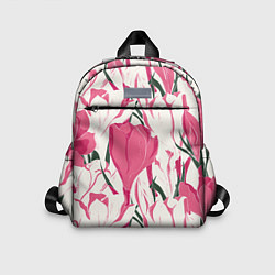Детский рюкзак Цветы красные и белые, цвет: 3D-принт