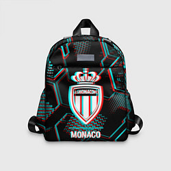 Детский рюкзак Monaco FC в стиле glitch на темном фоне