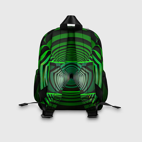 Детский рюкзак Зелёный туннель - оптическая иллюзия / 3D-принт – фото 2