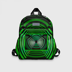 Детский рюкзак Зелёный туннель - оптическая иллюзия, цвет: 3D-принт