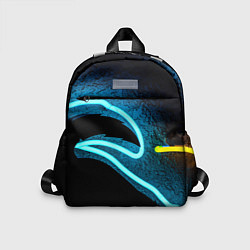 Детский рюкзак Неоновый разлом - киберпанк броня, цвет: 3D-принт