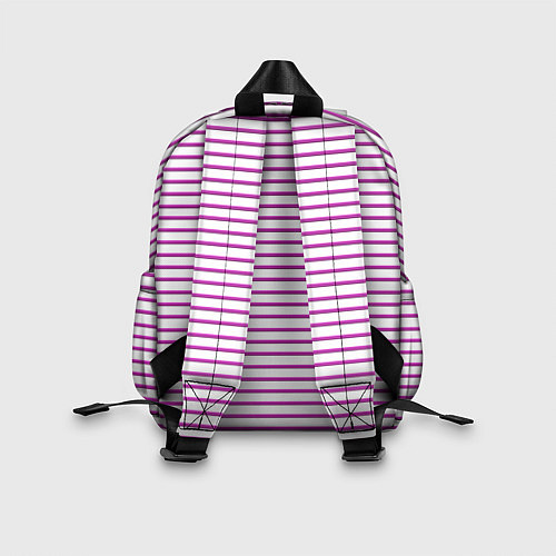 Детский рюкзак Полосатый паттерн бело-розового цвета / 3D-принт – фото 2