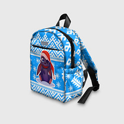 Детский рюкзак Новогодний кролик - синий свитер, цвет: 3D-принт — фото 2