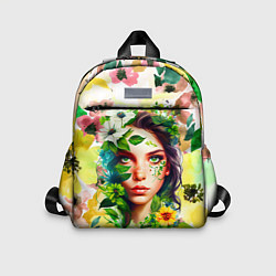 Детский рюкзак Девушка Весна - акварель, цвет: 3D-принт