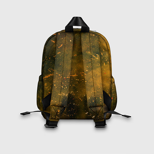 Детский рюкзак Чёрный туман и золотые краски / 3D-принт – фото 2