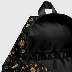 Детский рюкзак Уютные растения на чёрном фоне, цвет: 3D-принт — фото 2