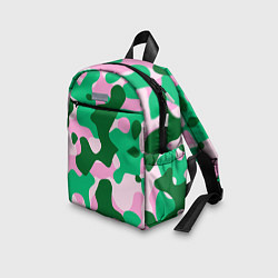 Детский рюкзак Абстрактные зелёно-розовые пятна, цвет: 3D-принт — фото 2