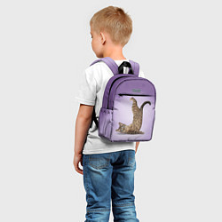 Детский рюкзак Котик занимается йогой - Саламба Сарвангасана, цвет: 3D-принт — фото 2