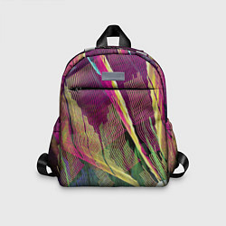 Детский рюкзак Неоновые волнообразные линии, цвет: 3D-принт