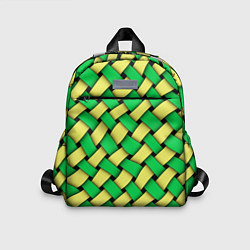 Детский рюкзак Жёлто-зелёная плетёнка - оптическая иллюзия, цвет: 3D-принт