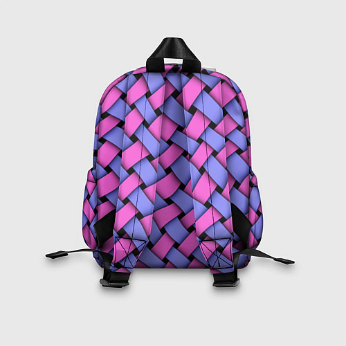 Детский рюкзак Фиолетово-сиреневая плетёнка - оптическая иллюзия / 3D-принт – фото 2