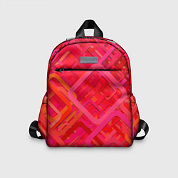 Детский рюкзак Красные абстрактные геометрические ромбы, цвет: 3D-принт